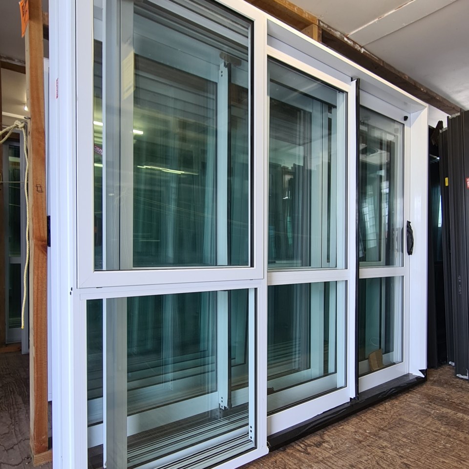NEW DG Aluminium Stackerslider 2400 x 2000 Arctic White, Opening Window