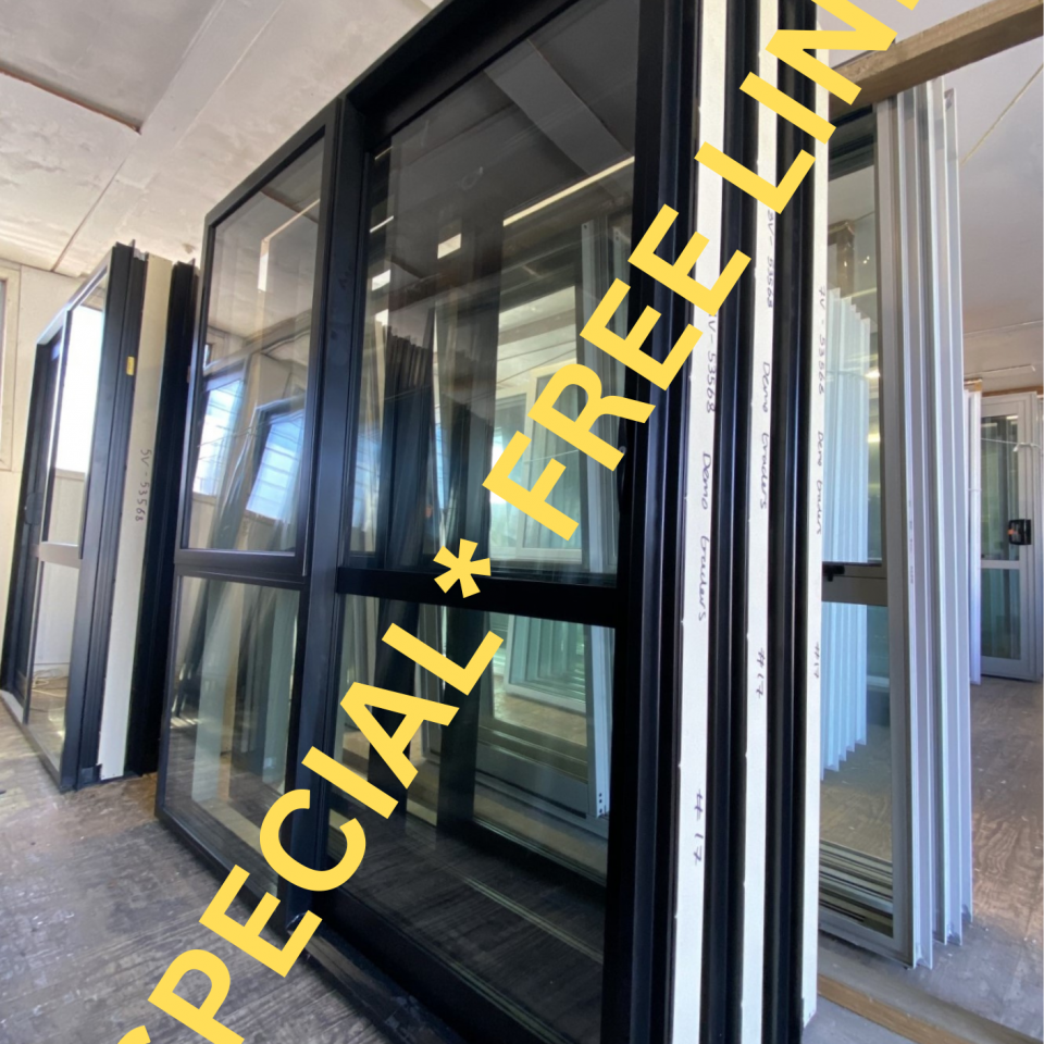 *SPECIAL* NEW Double Glazed Aluminium Ranchslider Door 1800 x 2000 Matte Black