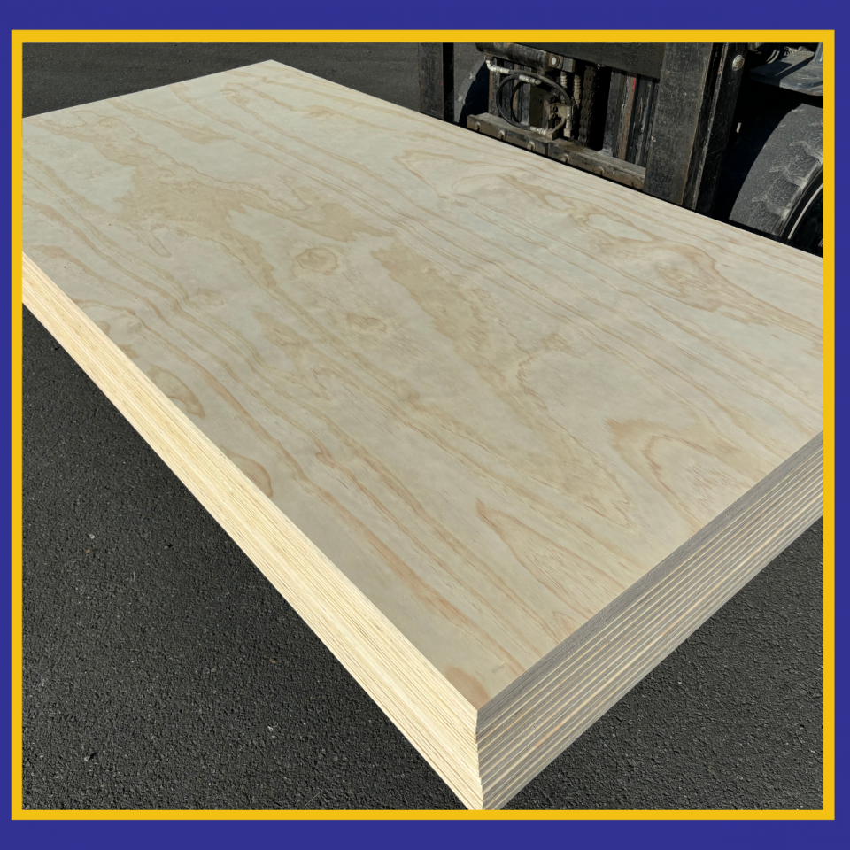 17mm Radiata Pine Face Poplar Core Plywood, Untreated 2400 x 1200