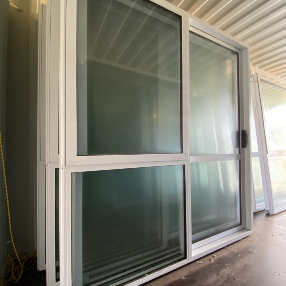 NEW Double Glazed Aluminium Ranchslider Door 1800 x 2000 Arctic White - High Wind