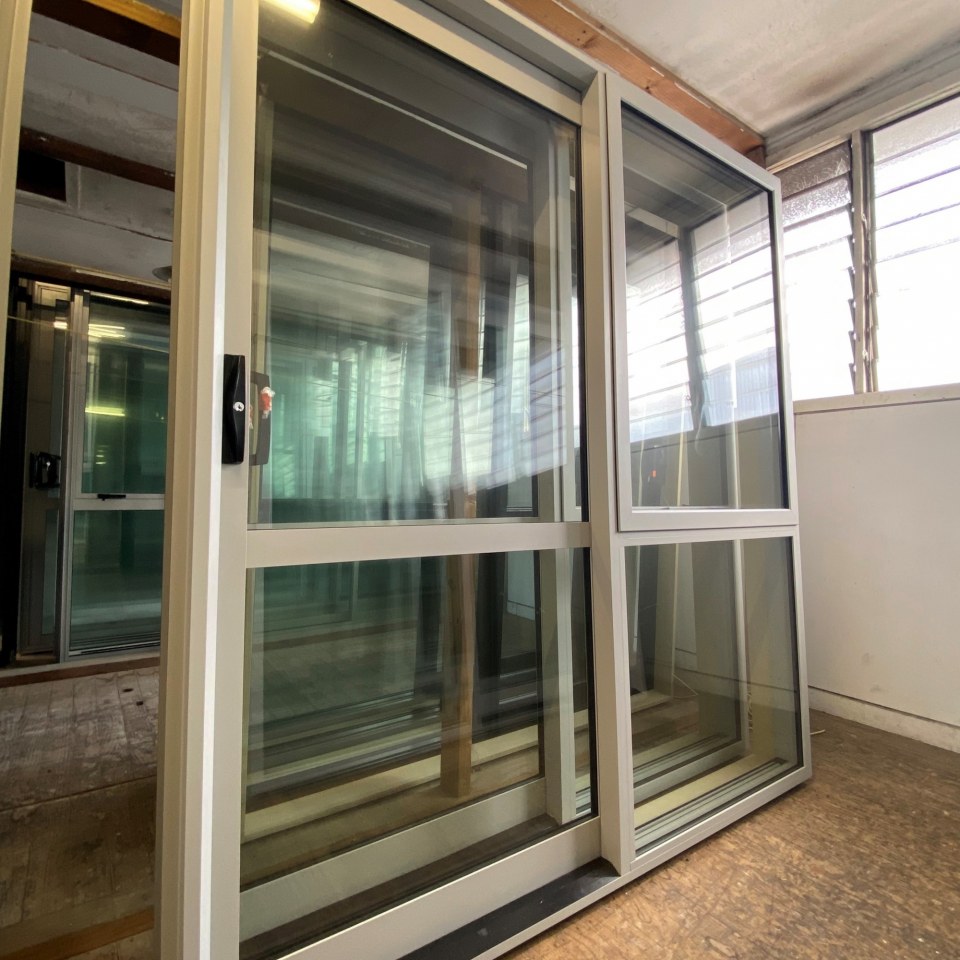 NEW Double Glazed Aluminium Ranchslider Door 1800 x 2000 Silver Pearl