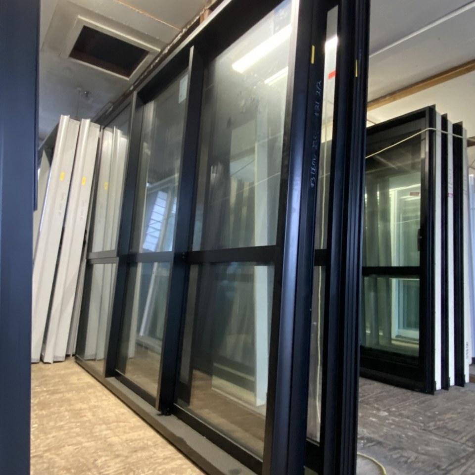 NEW DG Aluminium Stackerslider 2400 x 2000 Matte Black, Opening Window
