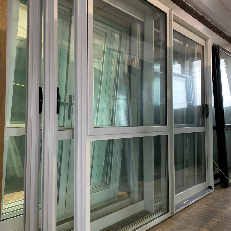 NEW Double Glazed Aluminium Ranchslider Door 2400 x 2000 Silver Pearl