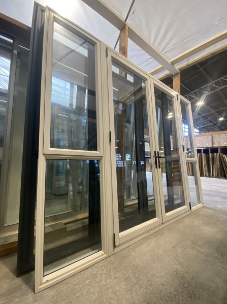 Recycled Aluminium Exterior French Door With Sidelites 2700 x 2000 ...