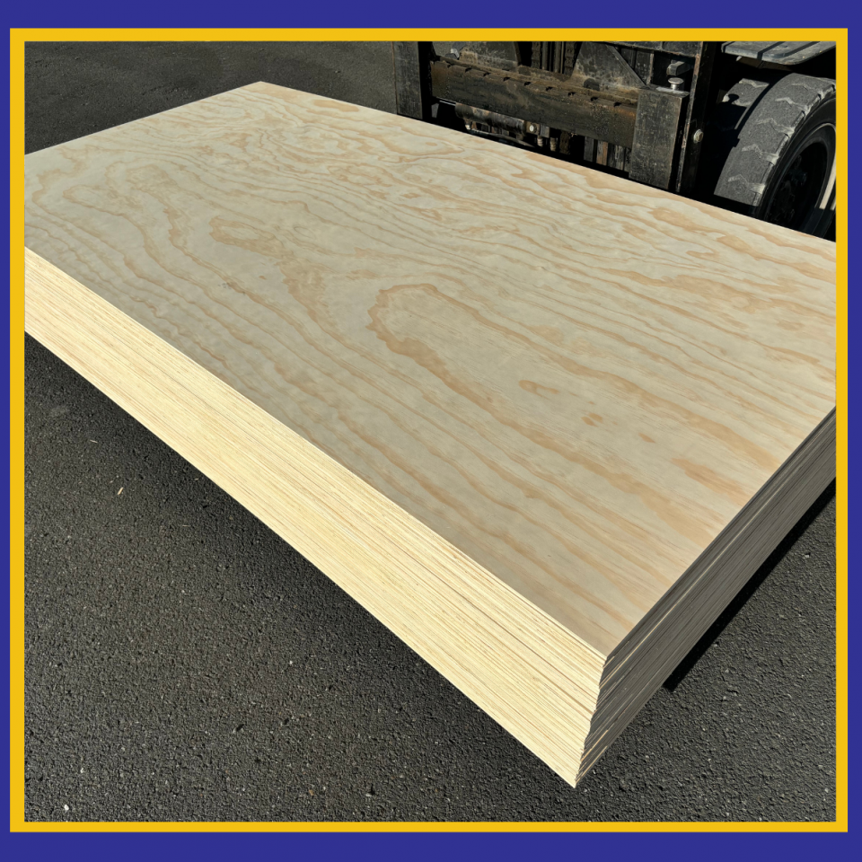 9mm Radiata Pine Face Poplar Core Plywood, Untreated 2400 x 1200