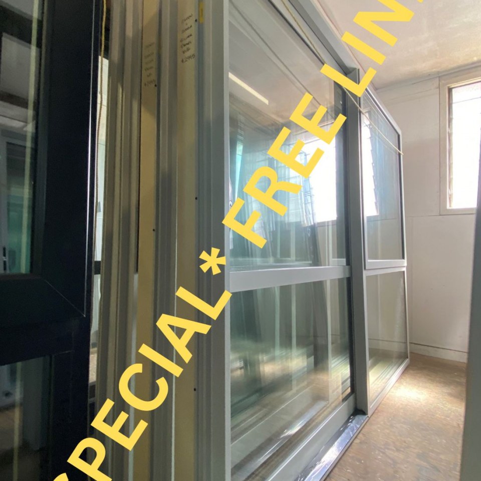 *SPECIAL* NEW Double Glazed Aluminium Ranchslider Door 2400 x 2000 Silver Pearl